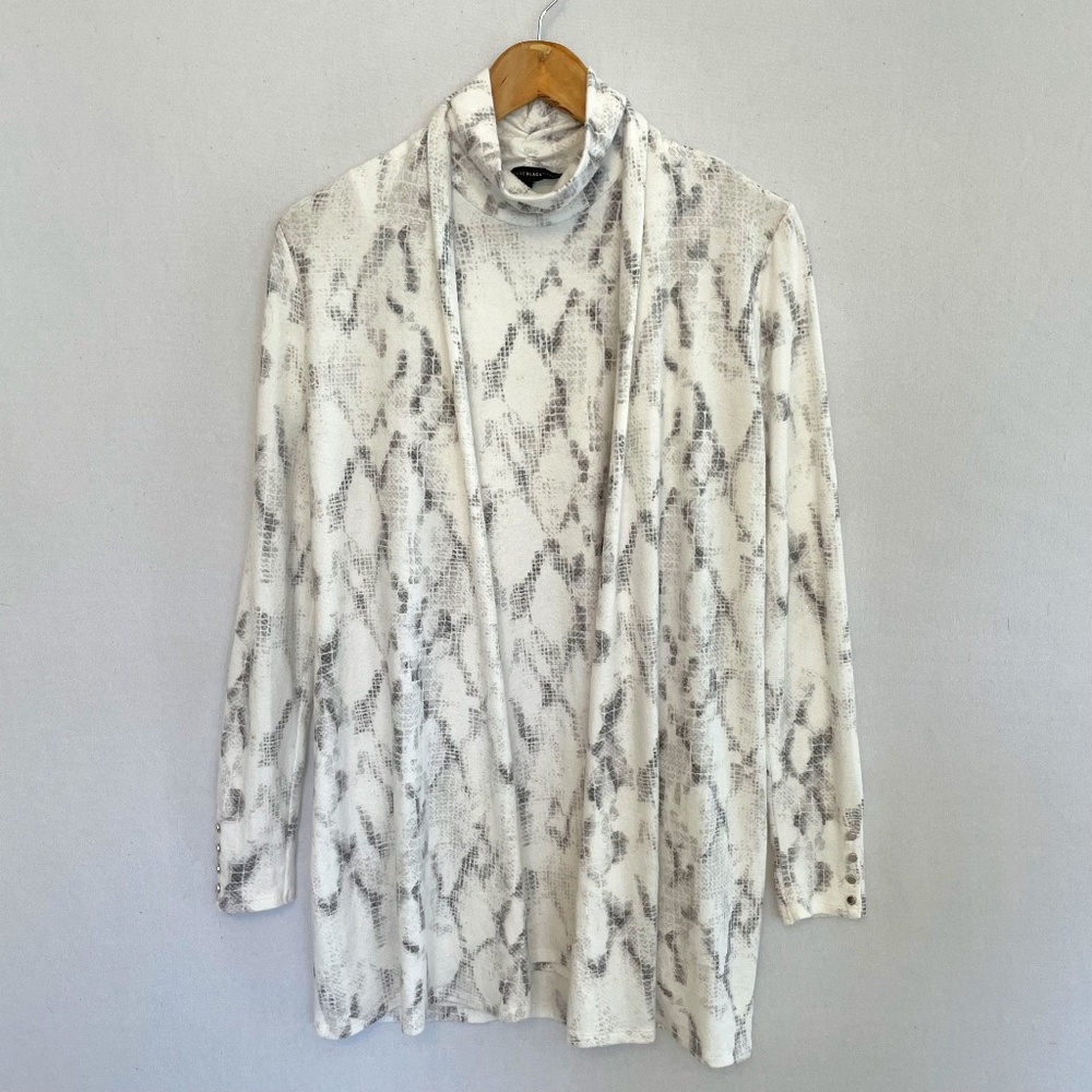 WHITE HOUSE BLACK MARKET Medium Long Cardigan Sleeveless Turtleneck Sweater Set